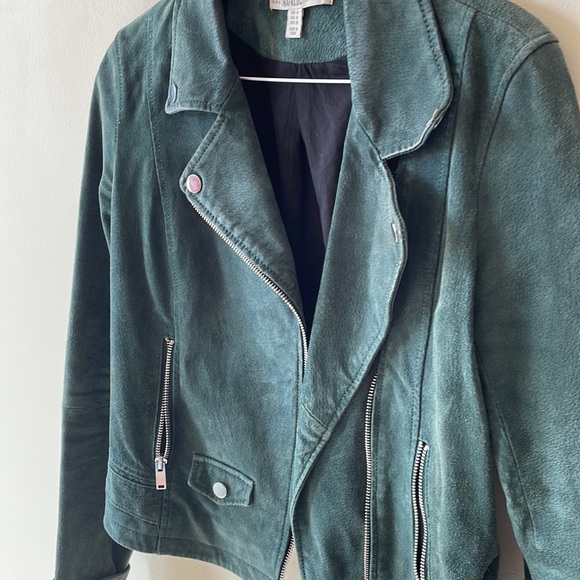 Zara Dark Green Leather Jacket - Picture 4 of 5